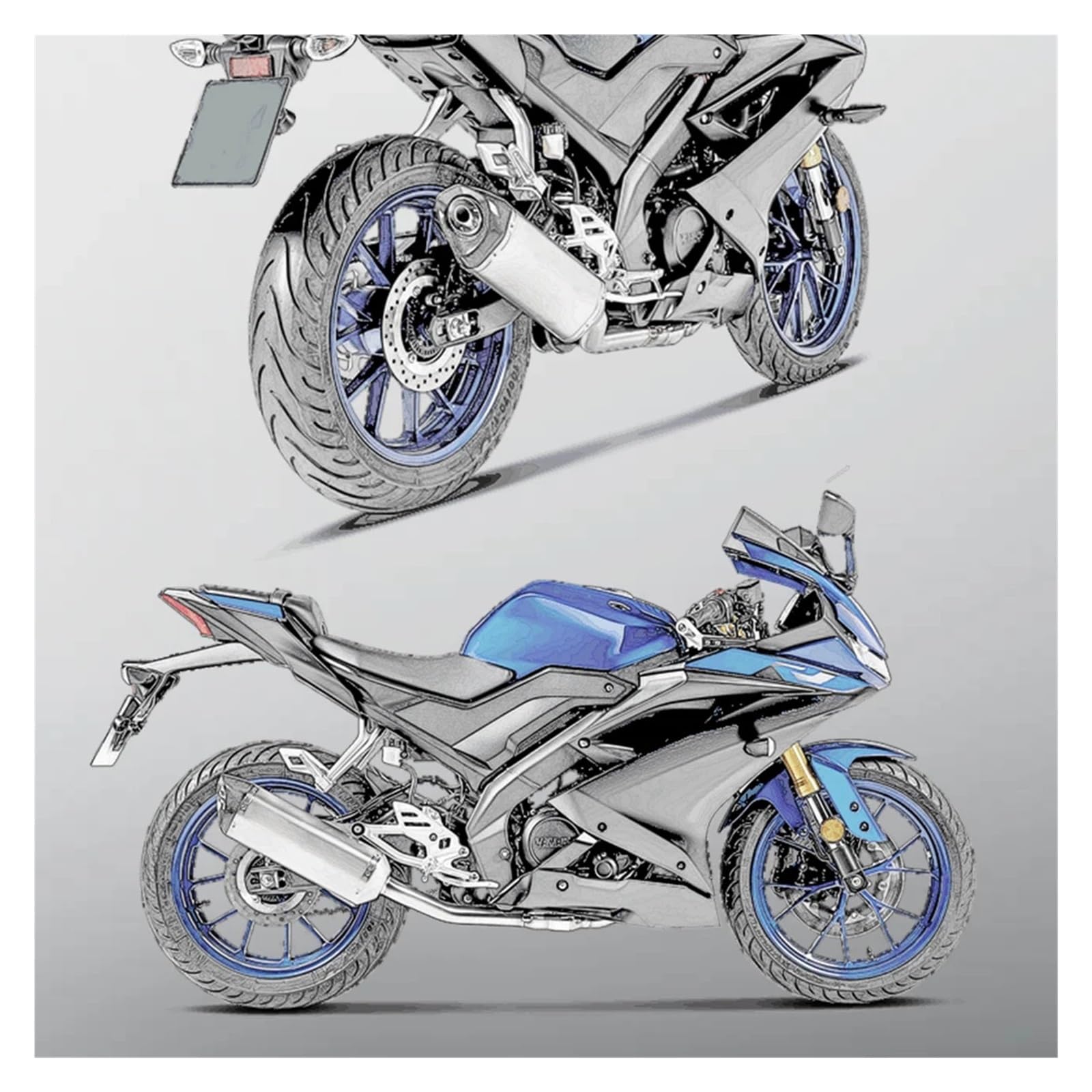 Amazon.co.jp: daili store ヤマハ YZF R15 V3 MT15 MT125 XSR155 と